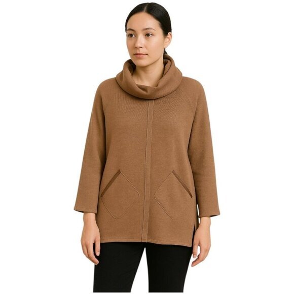 Soft Surroundings Sweaters - Soft Surroundings Wool Blend Cotswold Tunic Sweater in Taupe size petite XS